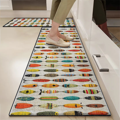 Shineful Ultra-Thin Non Skid Floor Mat, Kitchen Rugs Fishing Big Catch