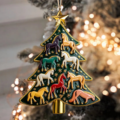 Shineful 2D Acrylic Ornament Majestic Horse Holiday Tree