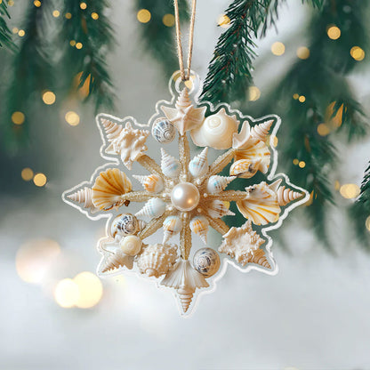 Shineful 2D Acrylic Ornament - Seashell Snowflake Collection