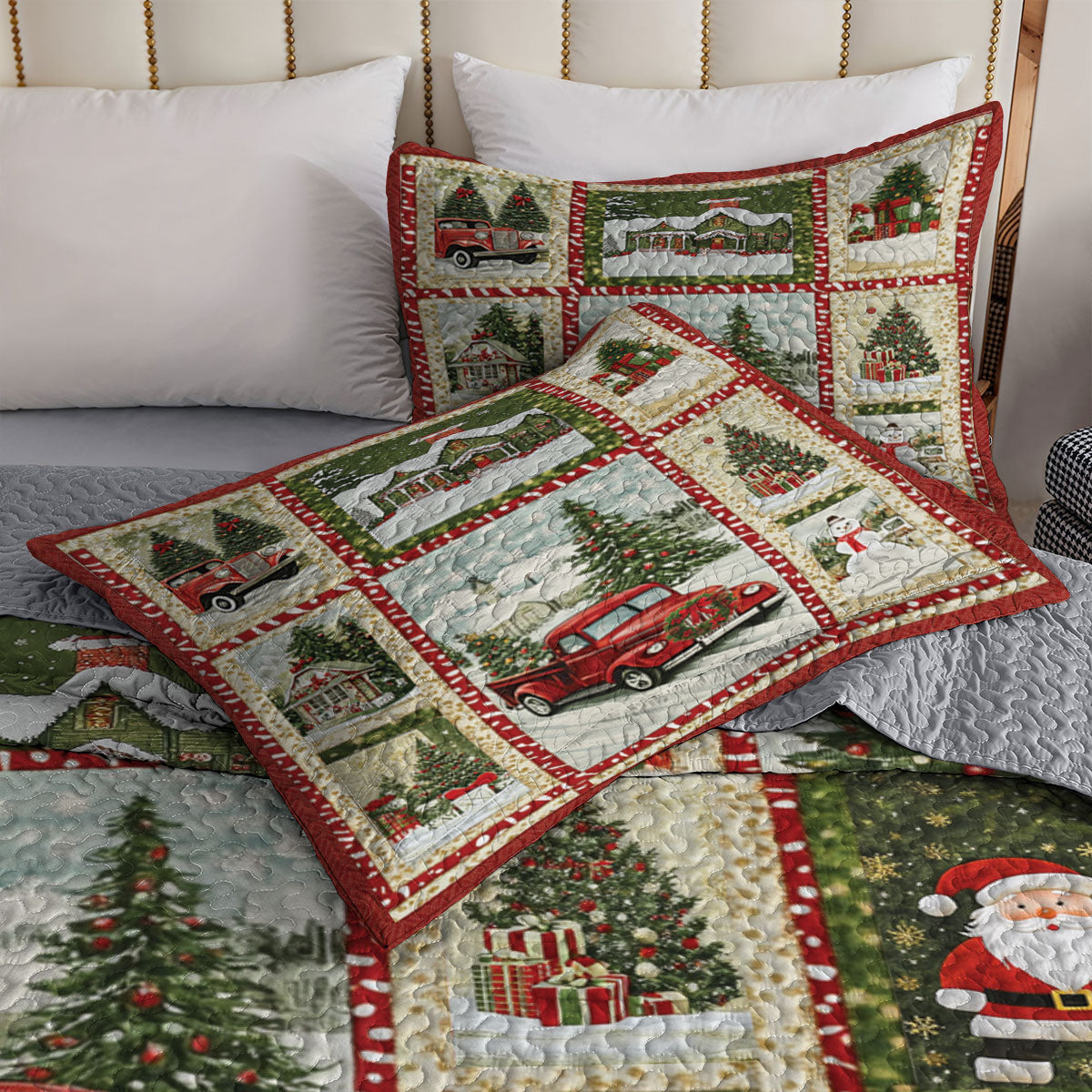 Shineful All Season Quilt 3-Piece Set Exciting Christmas