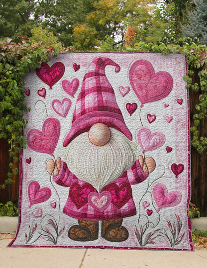 Shineful Flat Print Faux Quilt Blanket Gnome's Hearts