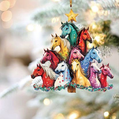 Shineful 2D Acrylic Ornament Gentle Merry Christmas Horses