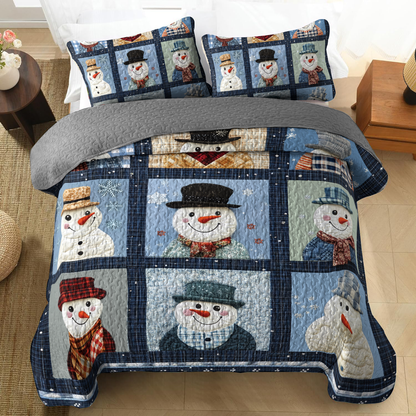 Shineful All Season Quilt 3-Piece Set - Dapper Snowman Collection