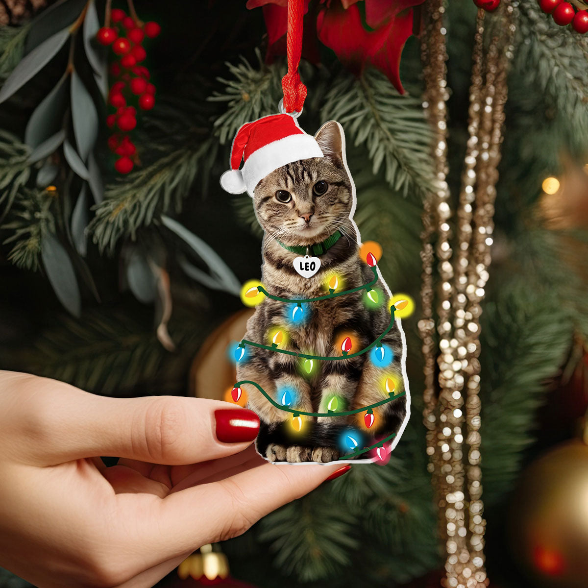 Shiny personalisierte 2D Acryl Ornament Purrfect Weihnachtskatze