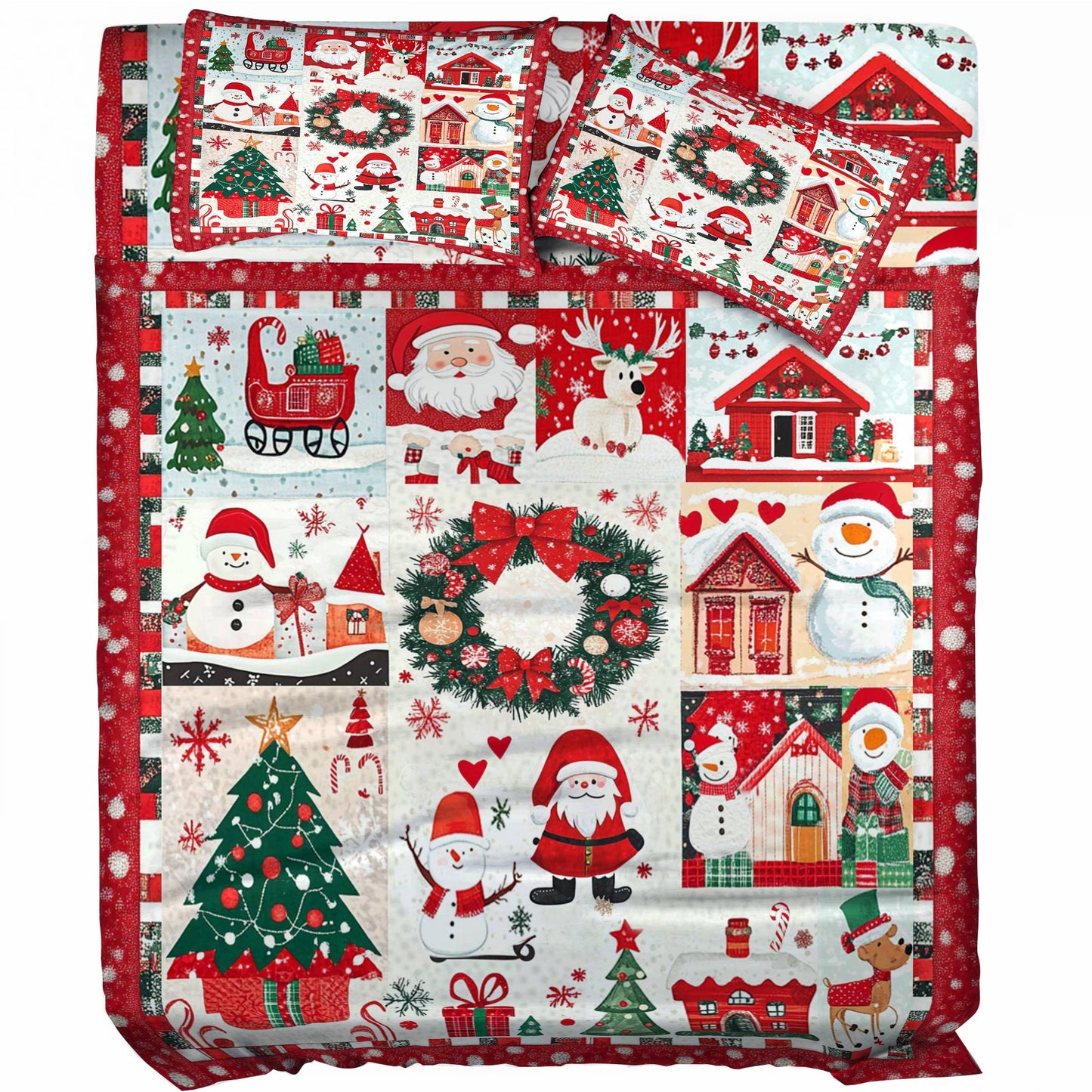 Shineful 4-Piece Bed Sheet Set Pretty Christmas