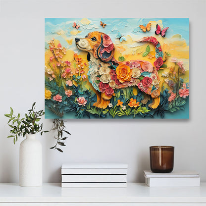 Shineful 2D Metal Sign Dachshund Floral