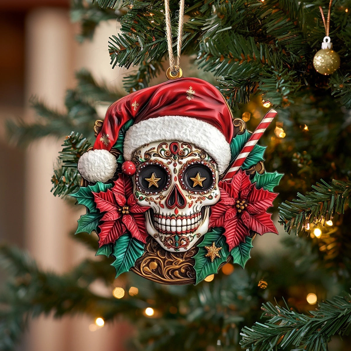 Shineful Acrylic Ornament Festive Sugar Skull Delight