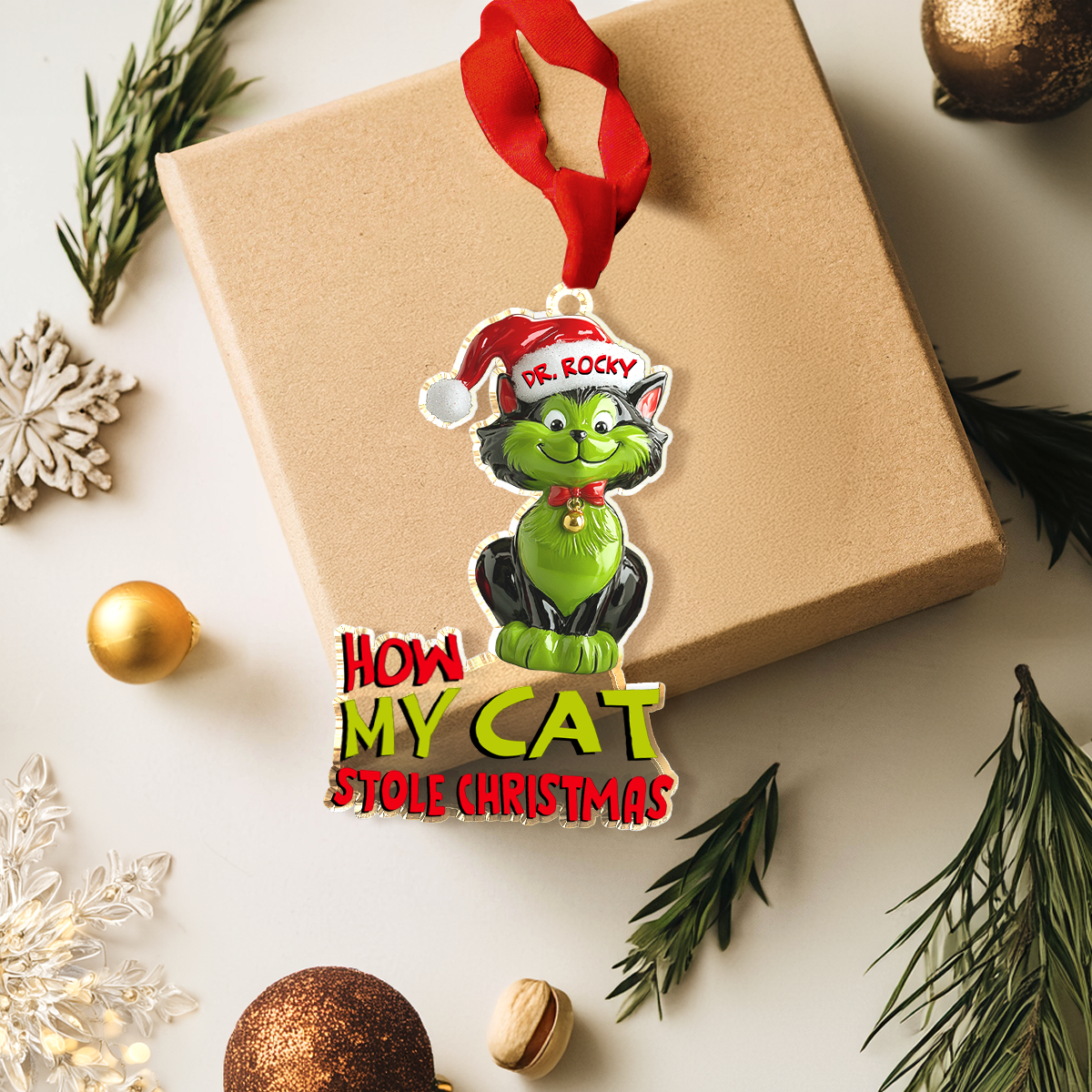 Shineful Personalized 2D Acrylic Ornament How My Cat Stole Christmas