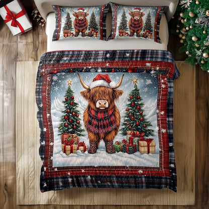 Shineful All Season Quilt 3-Piece Set Mooey Christmas