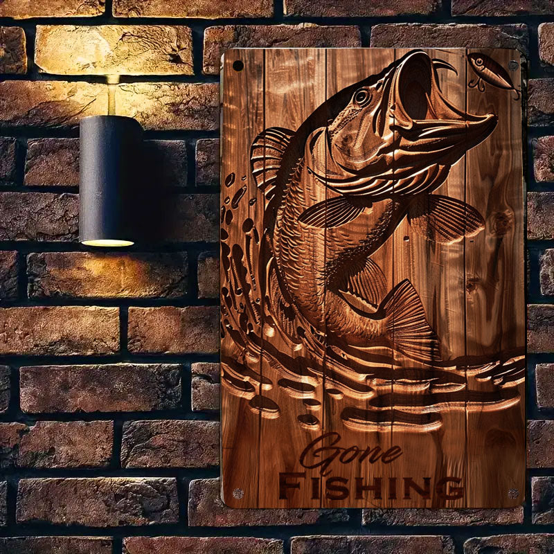 Shineful 2D Flat Print Metal Sign Stunning Largemouth Bass