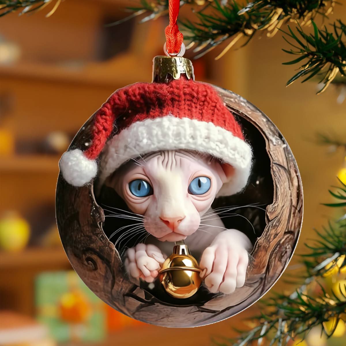 Shineful Acrylic Ornament Kitty Christmas