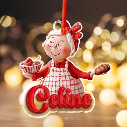 Shineful Personalized 2D Acrylic Ornament Granny Baking Love