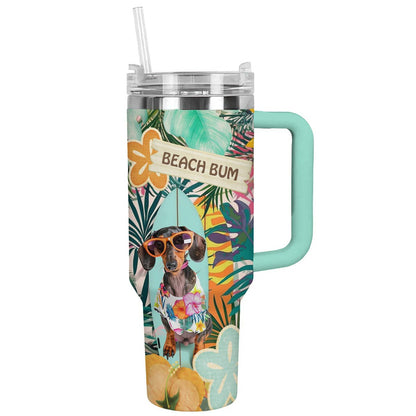 Shineful Tumbler Dachshund beach