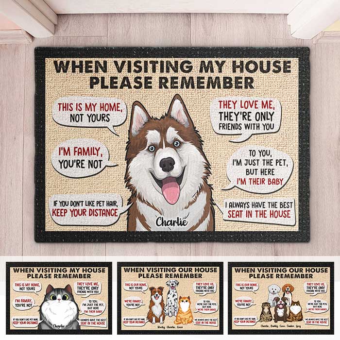 Shineful Doormat Remember When Visiting Our House - Personalized