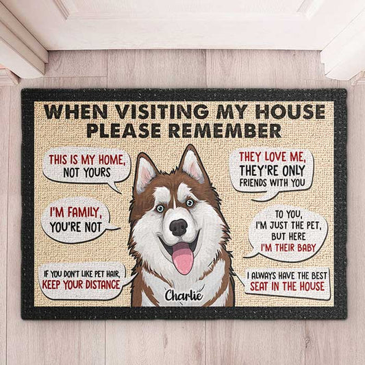 Shineful Doormat Remember When Visiting Our House - Personalized