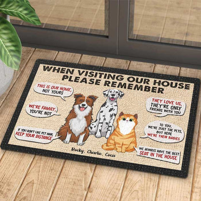 Shineful Doormat Remember When Visiting Our House - Personalized