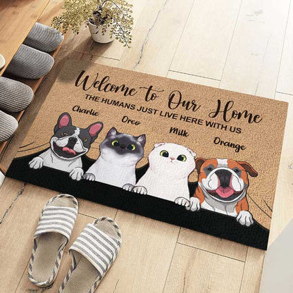 Shineful Doormat Welcome To The Pet Home Personalized Door Mat