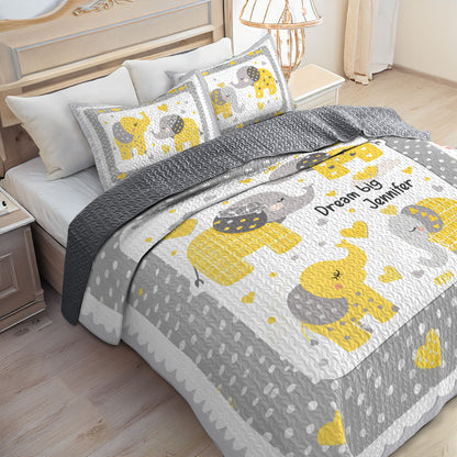 Shineful All Season Quilt 3-Piece Set Personalized Dream Big