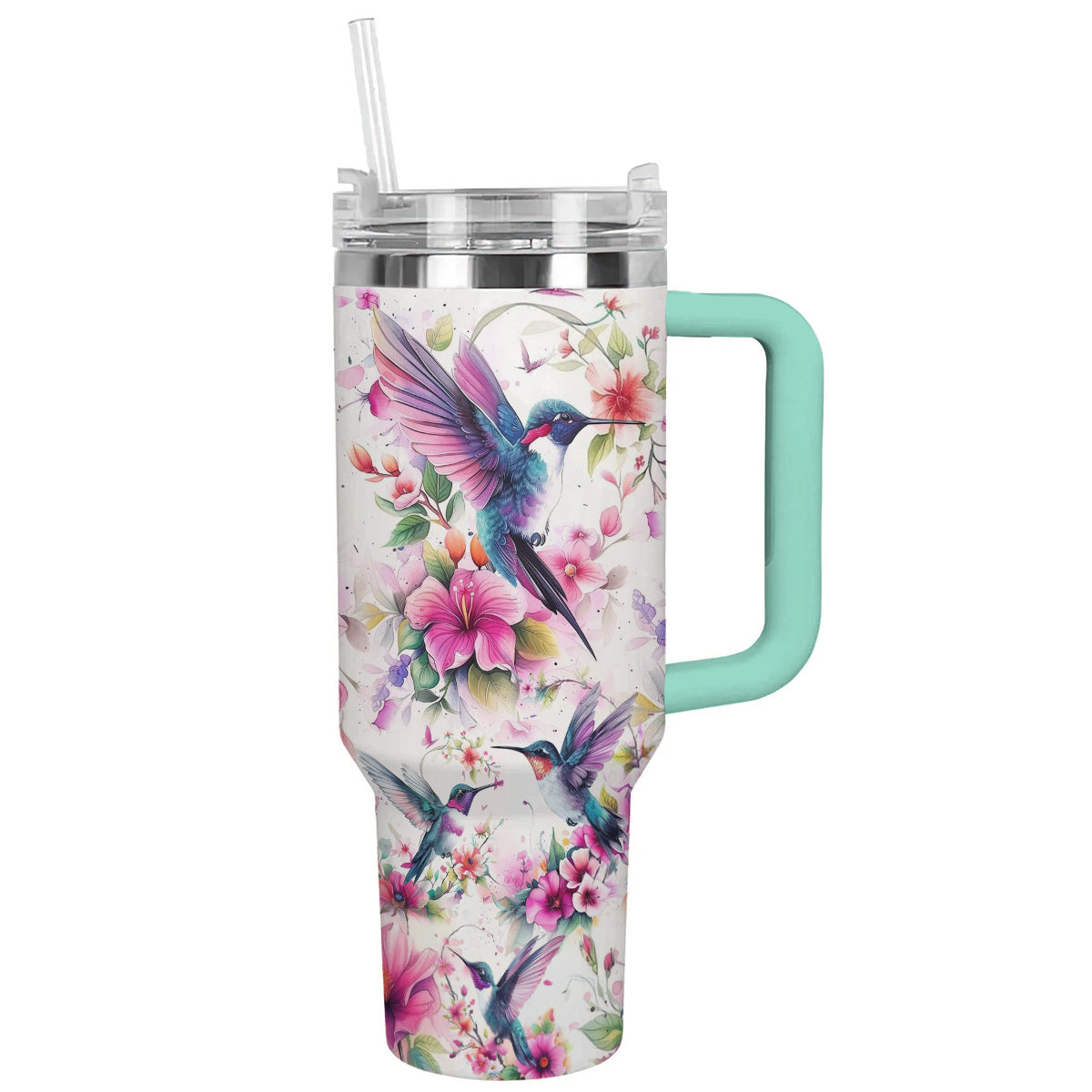 Humming Bird 40 Oz Shineful™ Tumbler Charming Nl09 Turquoise Blue 40Oz