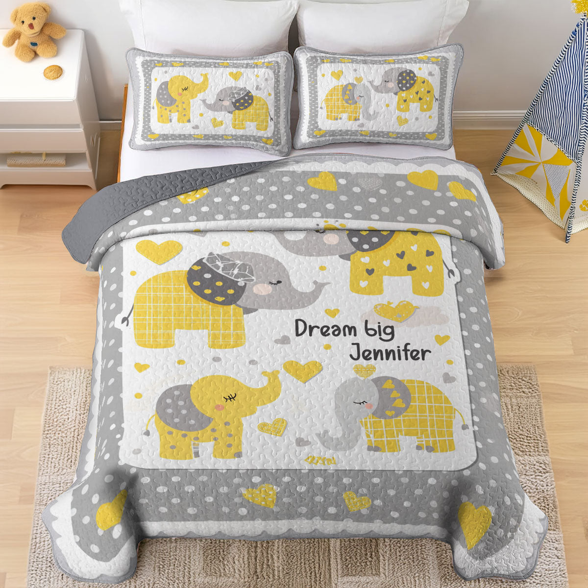 Shineful All Season Quilt 3-Piece Set Personalized Dream Big