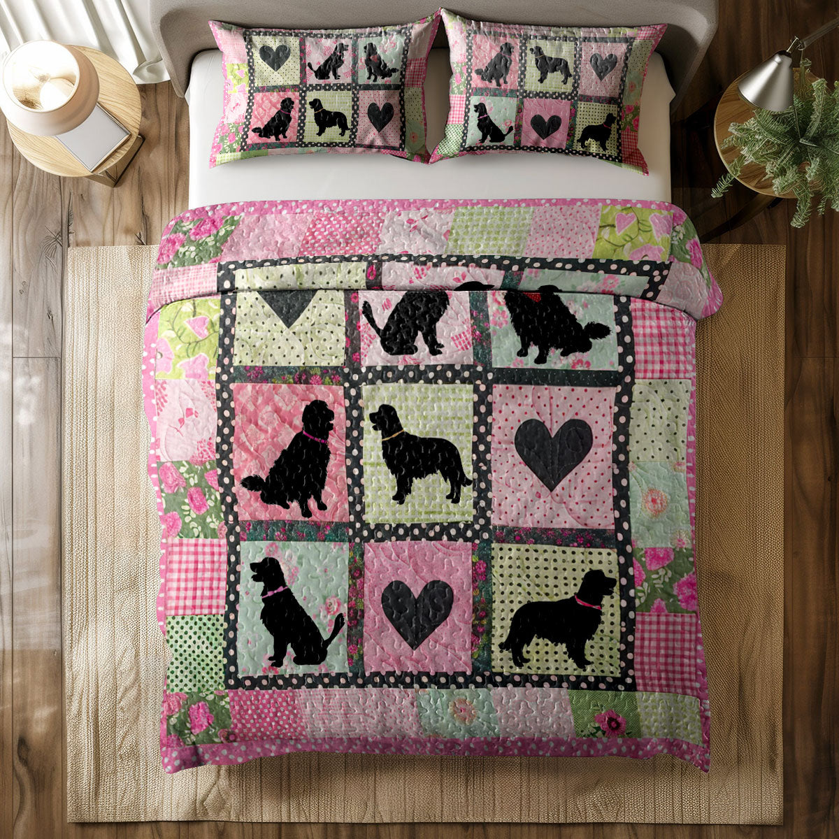 Shineful All Season Quilt 3-Piece Set Sweet Dream Pink Buddies