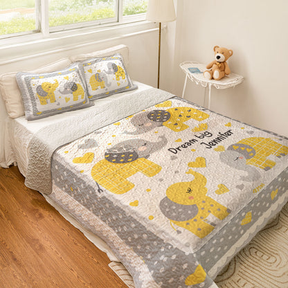 Shineful All Season Quilt 3-Piece Set Personalized Dream Big