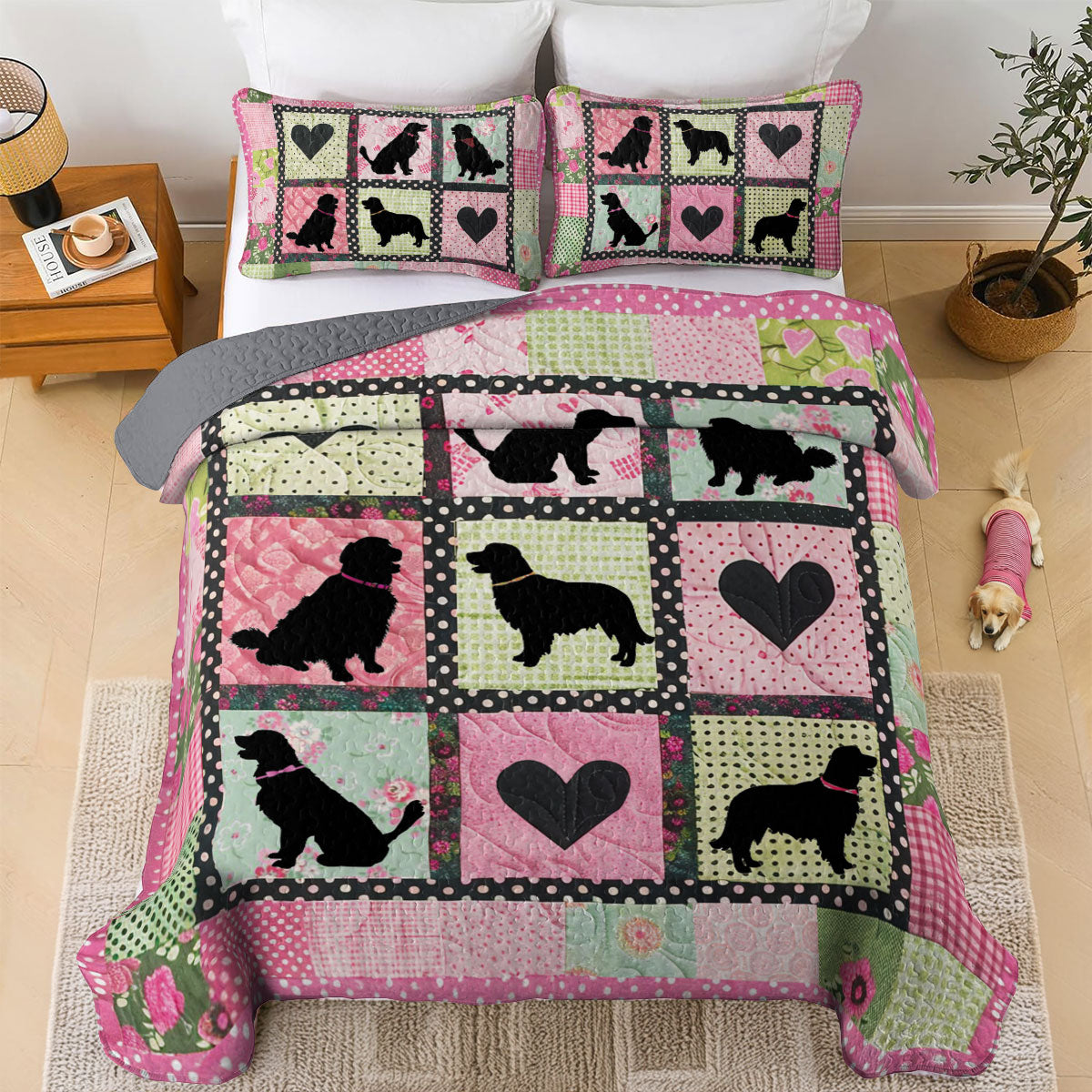 Shineful All Season Quilt 3-Piece Set Sweet Dream Pink Buddies