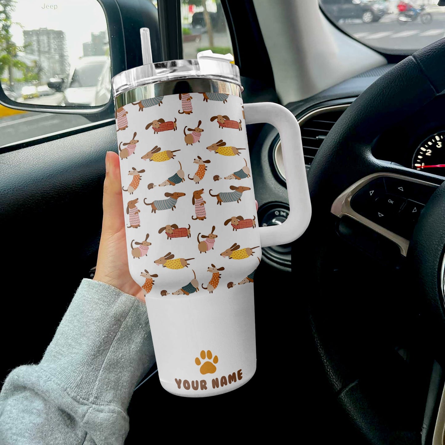 Dachshund 40 Oz Shineful™ Tumbler Sprightly Nl09 White 40Oz