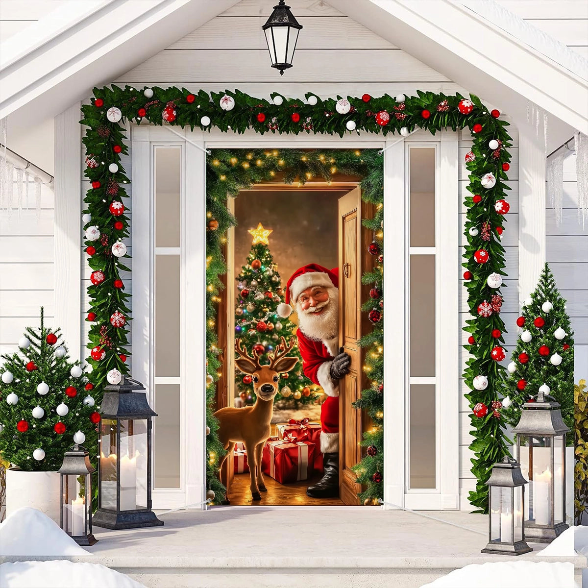 Shineful Door Cover - Christmas Santa’s Surprise