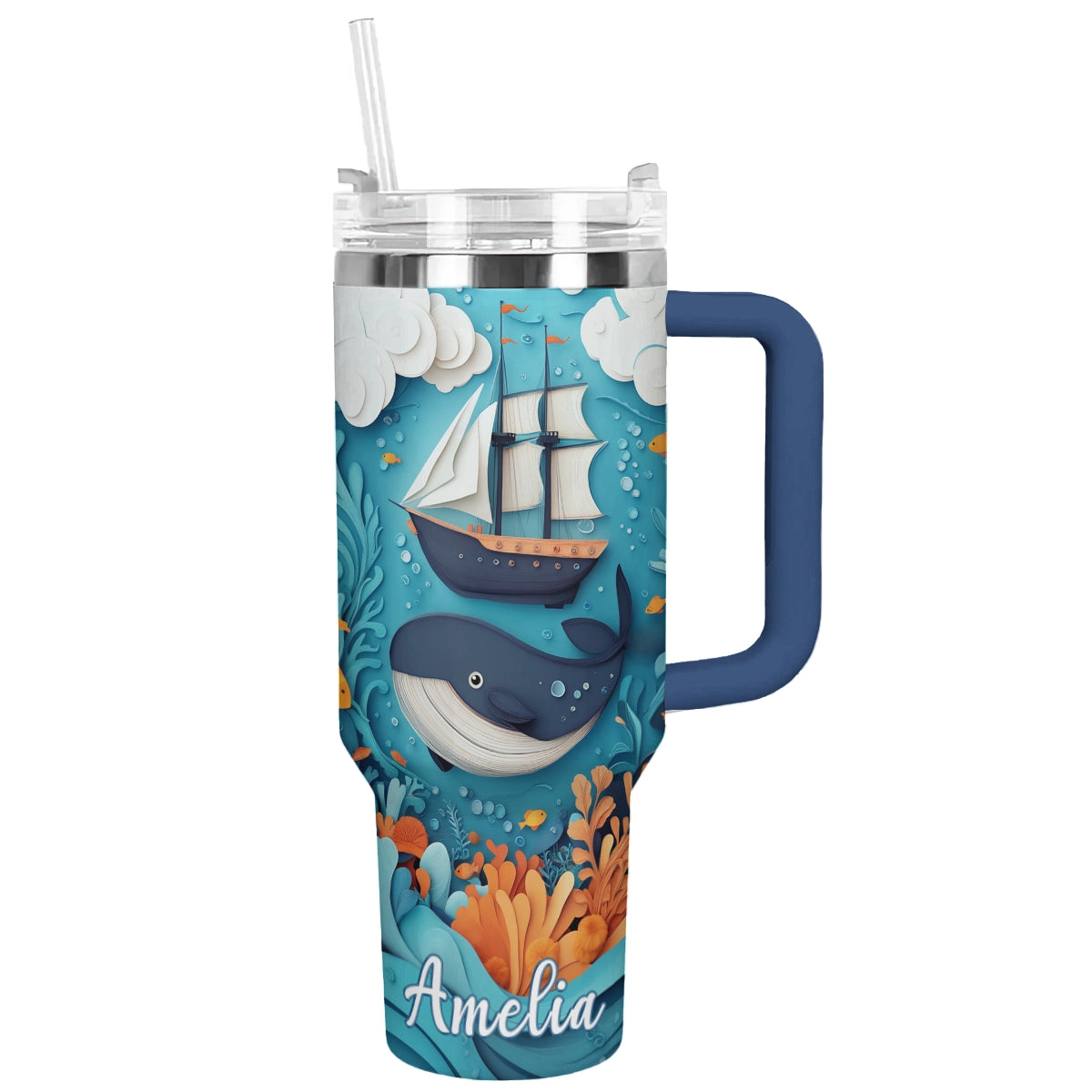 Shineful Glossy Tumbler Personalized Sailing Nautical Voyage