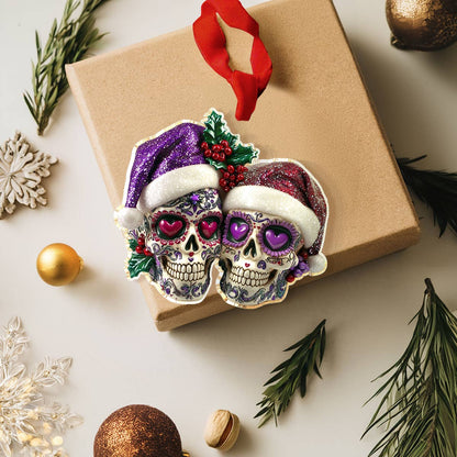 Shineful 2D Acrylic Ornament Gorgeous Purple Christmas Sugar Skulls Love