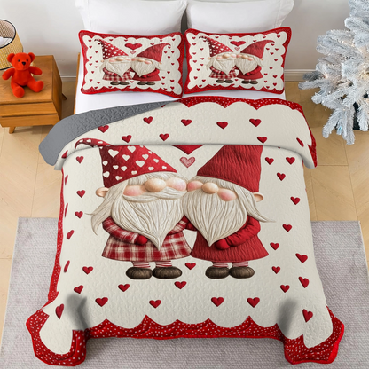 Shineful All Season Quilt 3-Piece Set Love Gnome Together