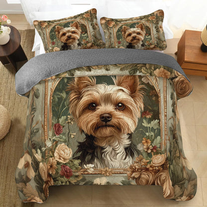 Shineful All Season Quilt 3-Piece Set Luxe Yorkie Companion