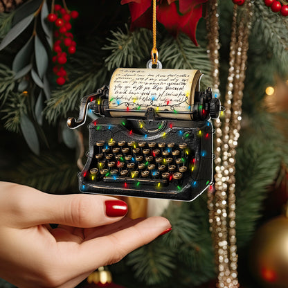 Shineful 2D Acrylic Ornament Personalized Christmas Typewriter