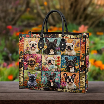 Shineful Leather Bag French Bulldog Garden