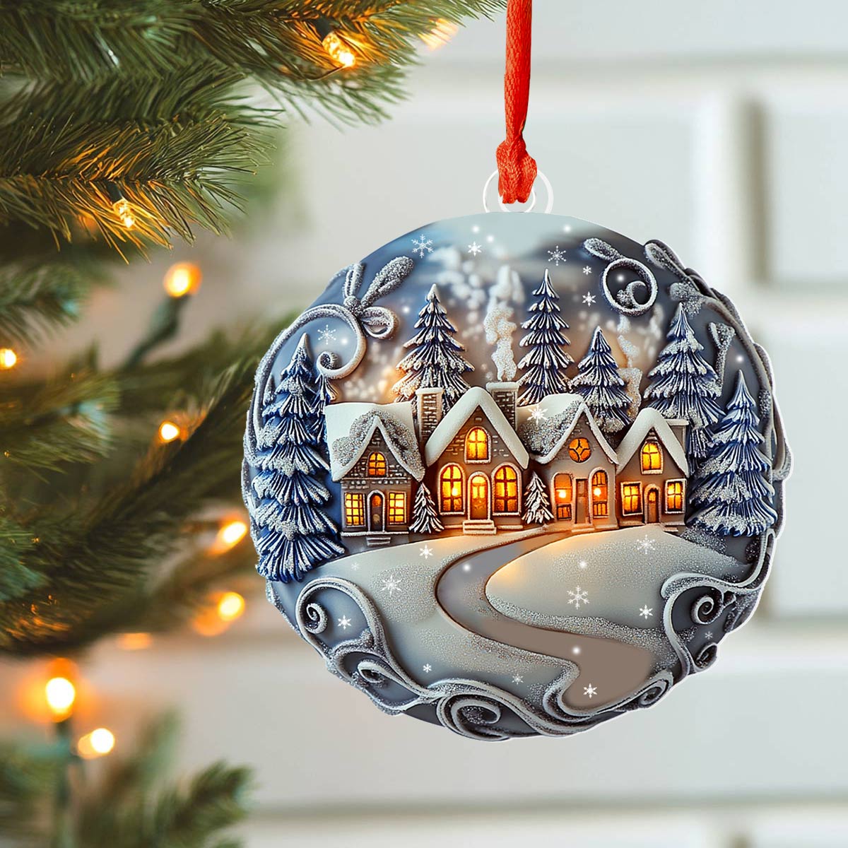 Shineful 2D Acrylic Ornament Winter Night