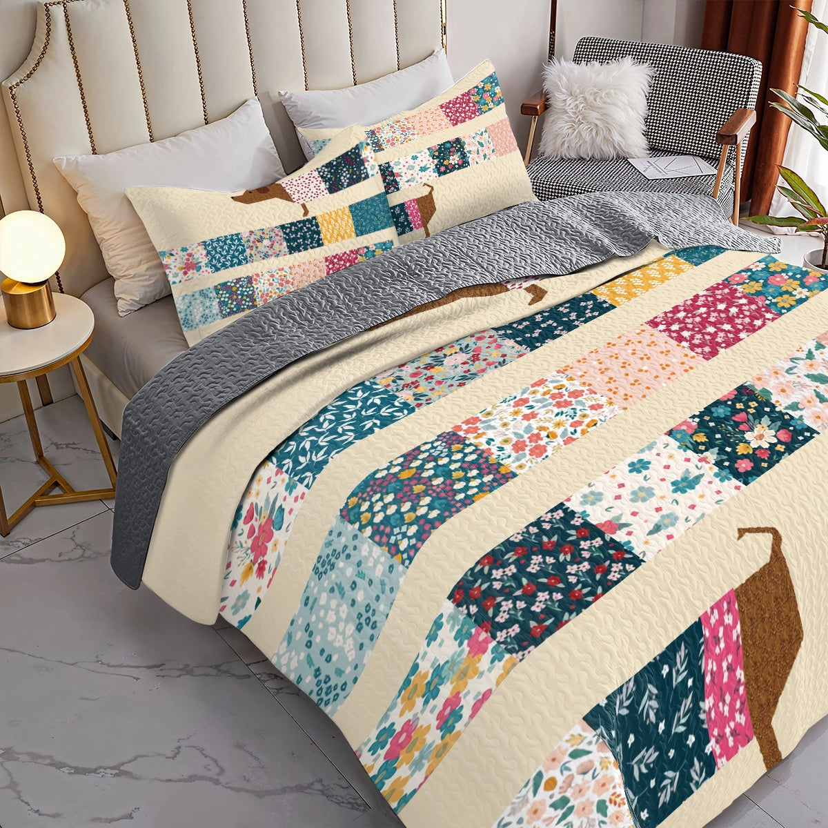 Shineful All Season Quilt 3-teiliges Set Dapper Dackel