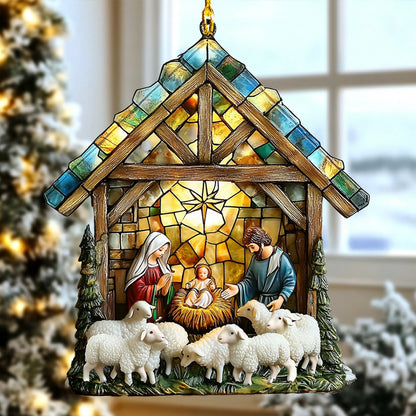 Shineful Acrylic Ornament The Light of God Nativity Scene