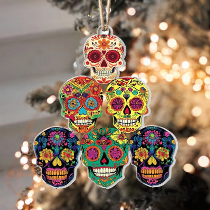 Shineful 2D Acrylic Ornament Colorful Skull