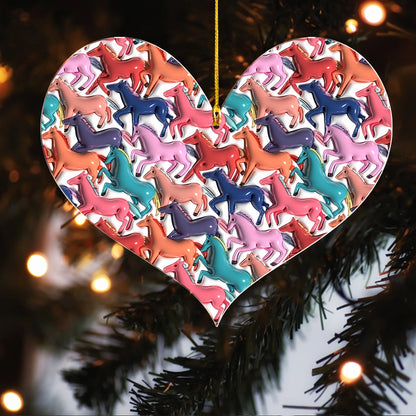 Shineful 2D Acrylic Ornament Heartful Horse Puff