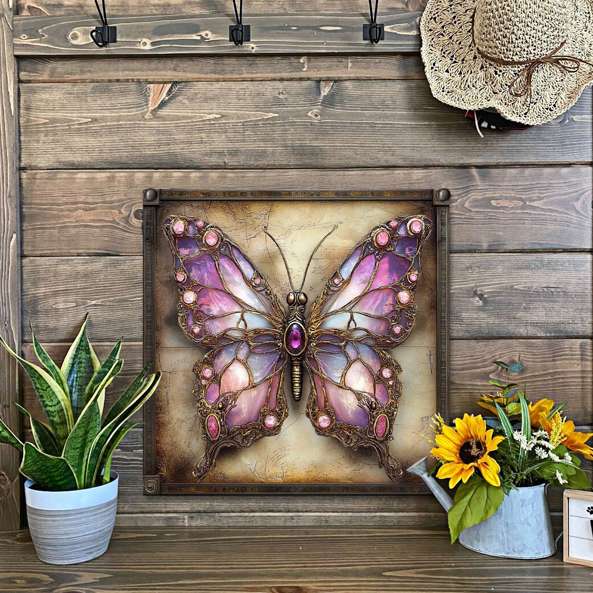 Shineful 2D Metal Sign Butterfly Elegance