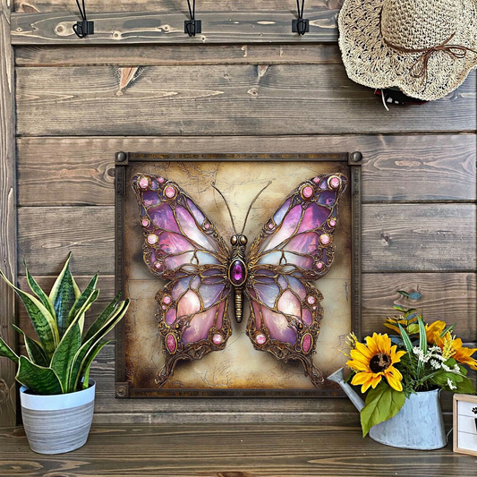 Shineful 2D Metal Sign Butterfly Elegance