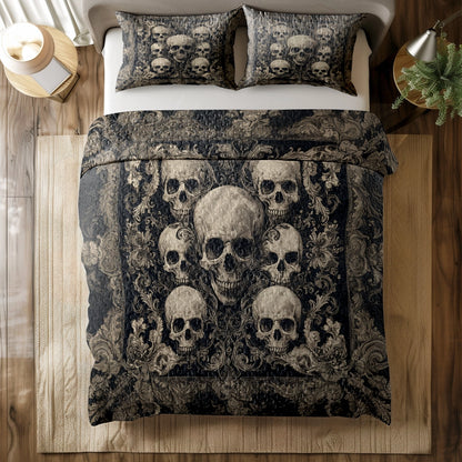 Shineful All Season Quilt 3-teiliges Set - Gothic Skull Majesty 