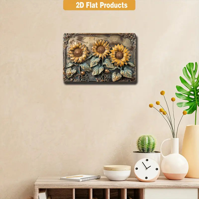 Shineful Metal Sign 2D Vintage Retro Sunflower Delight