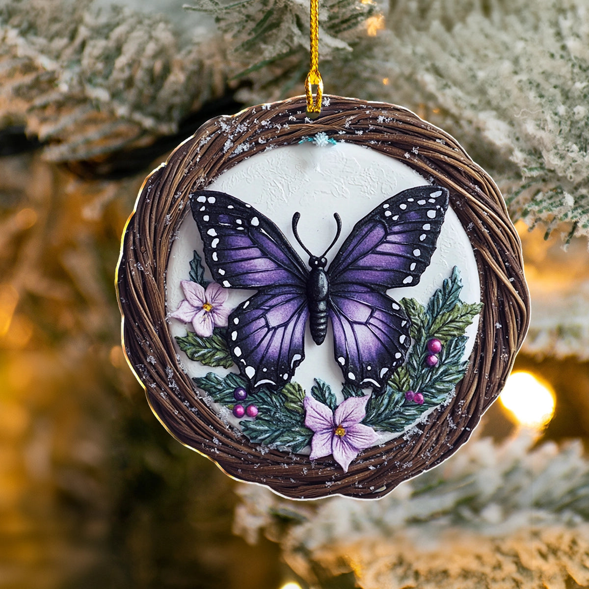 Shineful 2D Acrylic Ornament Enchanted Winter Butterfly