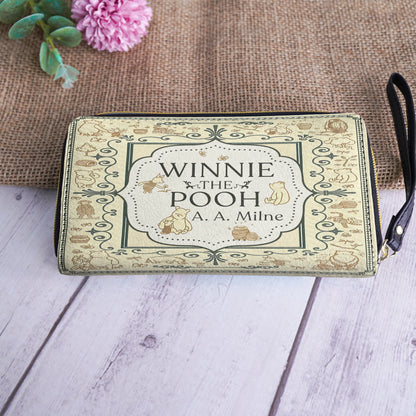 Shineful Leather Clutch Purse With Wristlet Strap Handle Pooh’s Timeless