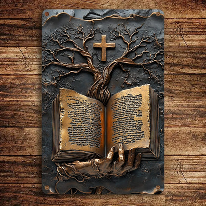 Shineful 2D Metal Sign Tree of Life in Scripture