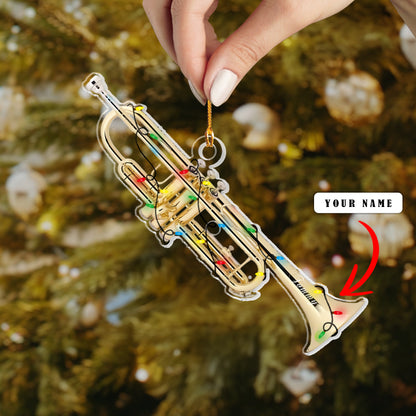 Glänzendes personalisiertes 2D-Acryl-Ornament - Weihnachtskollektion für Musiker 