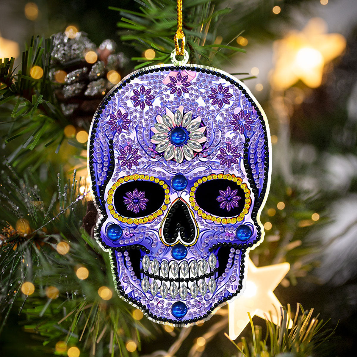 Shineful 2D Acrylic Ornament - Mystic Bloom Skull