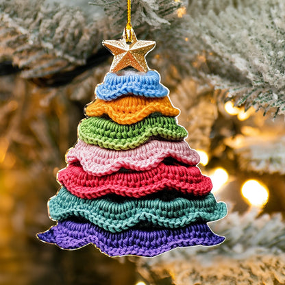 Shineful 2D Acrylic Ornament Cute Yarn Christmas Tree